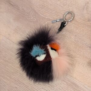 Multicolor Fur Pom Pom Keychain Bag Charm